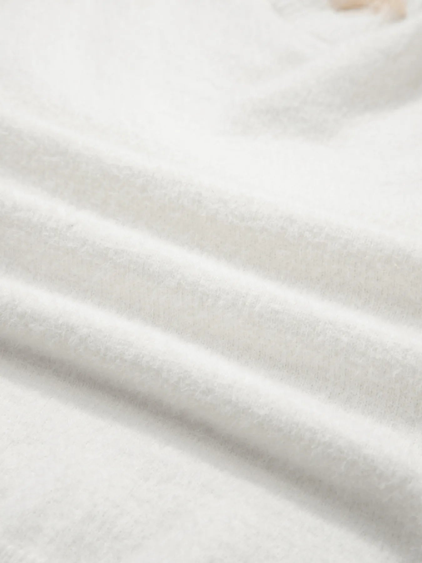 Lace Sleeve Patchwork Faux Two-piece Fuzzy Sweater