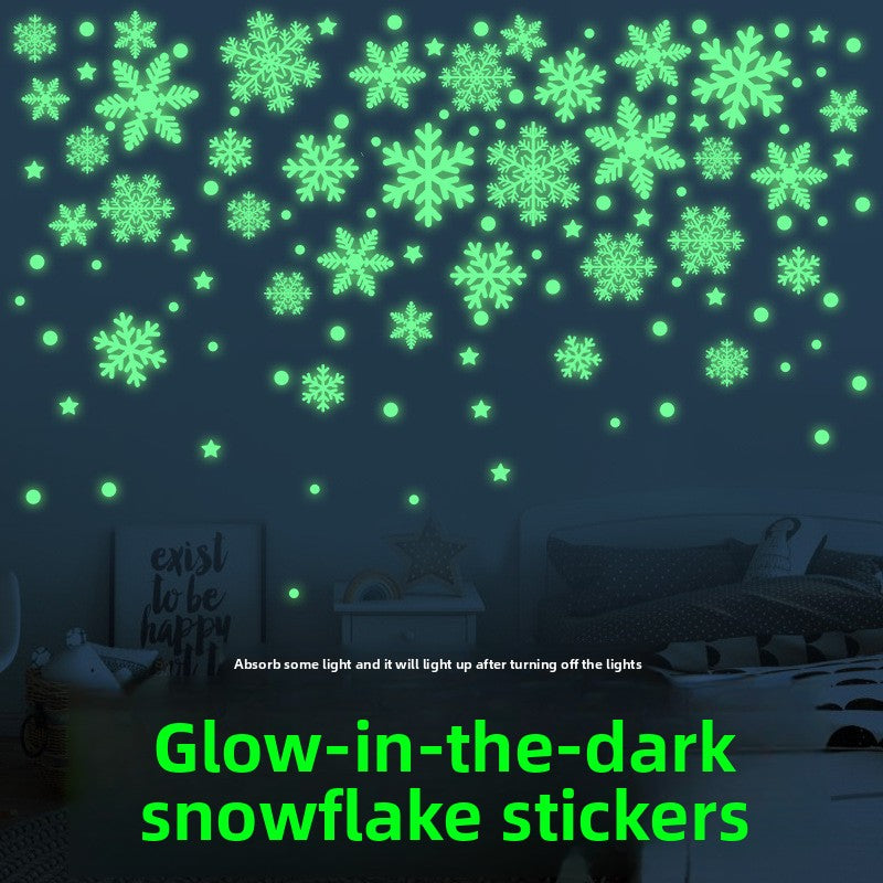 Luminous Christmas Snowflake Decoration Stickers