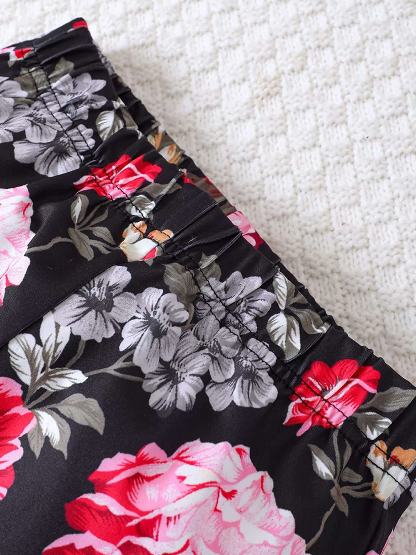 Children's Solid Top & Floral Flare Pants Set