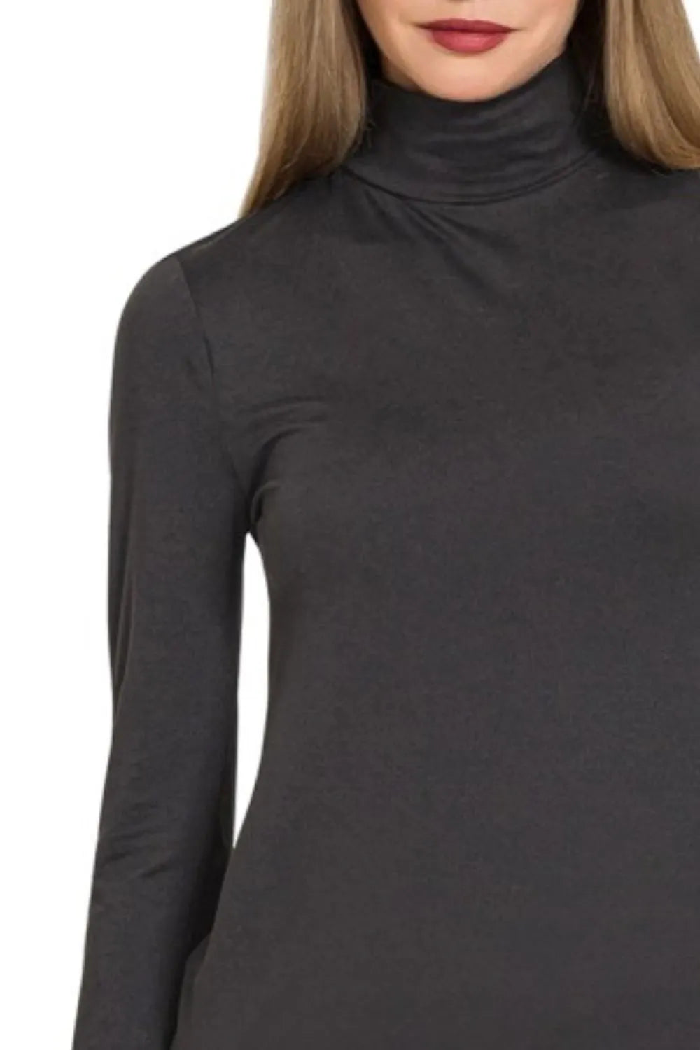 Zenana Premium Microfiber Mock Neck Top