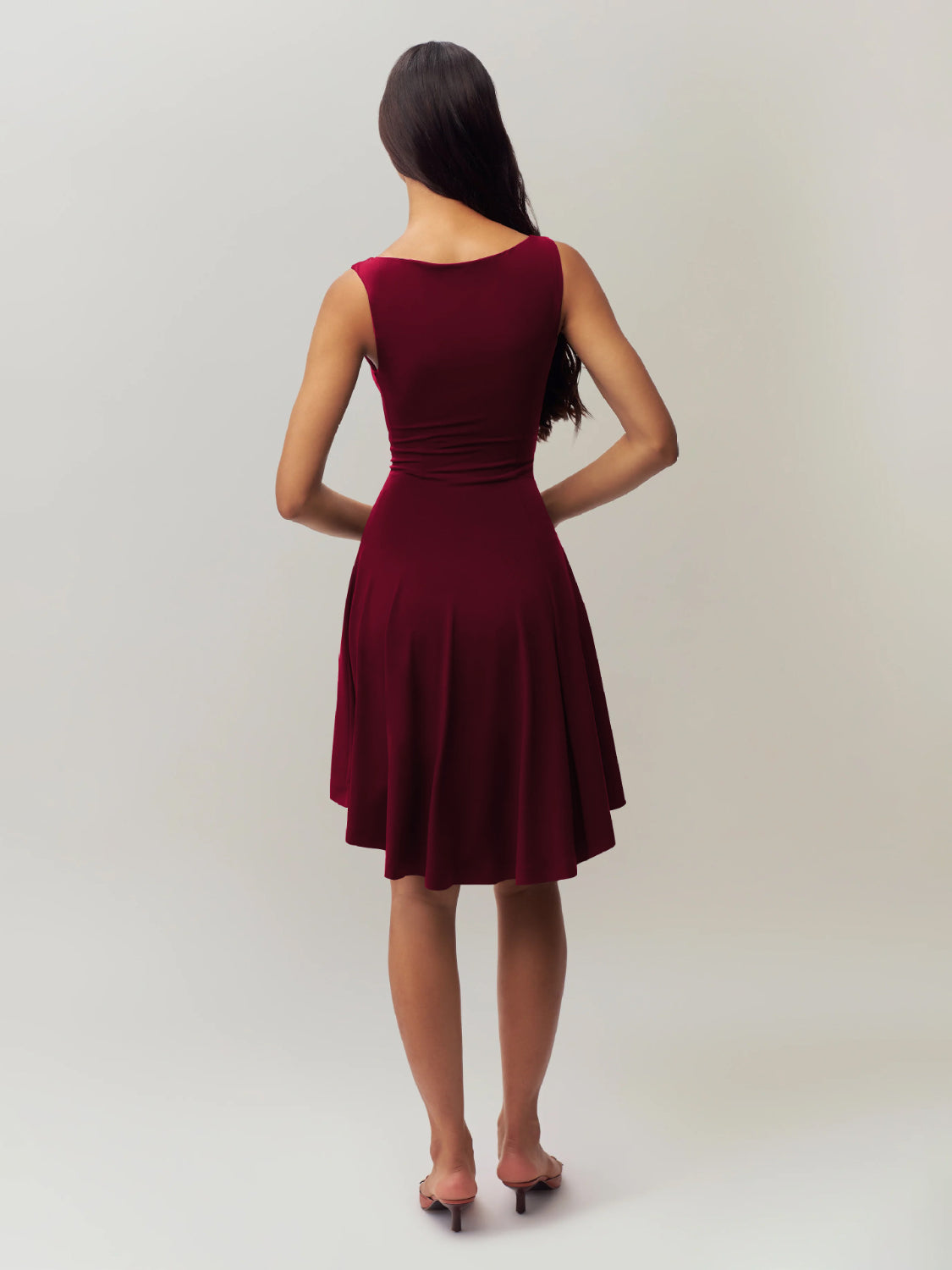 High-Low Round Neck Sleeveless Dress