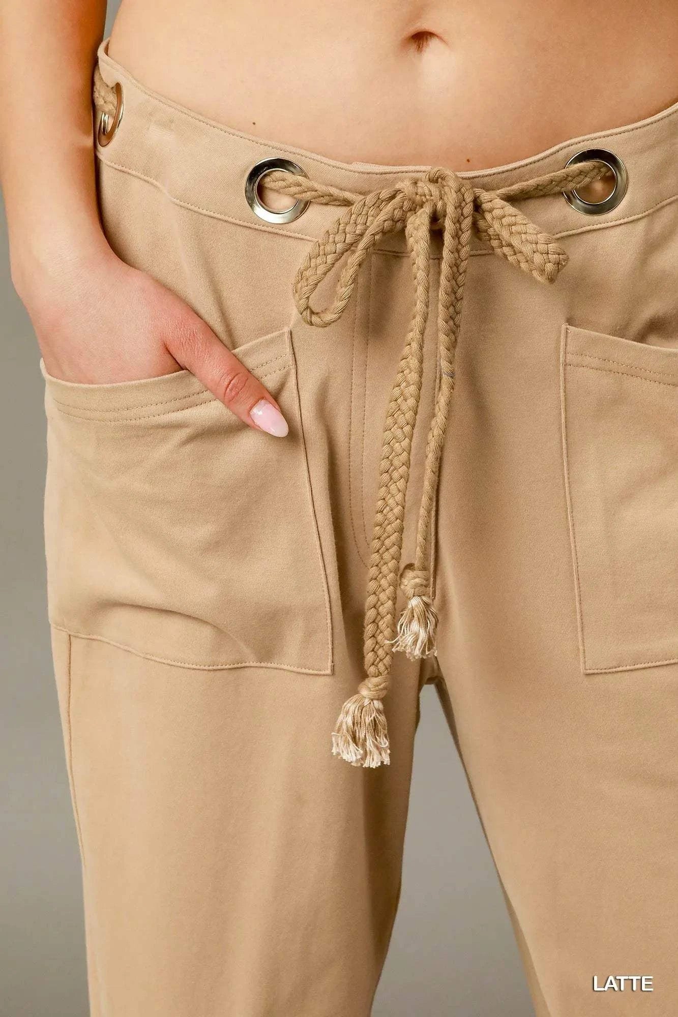 Umgee Cargo-Inspired Drawstring Pants