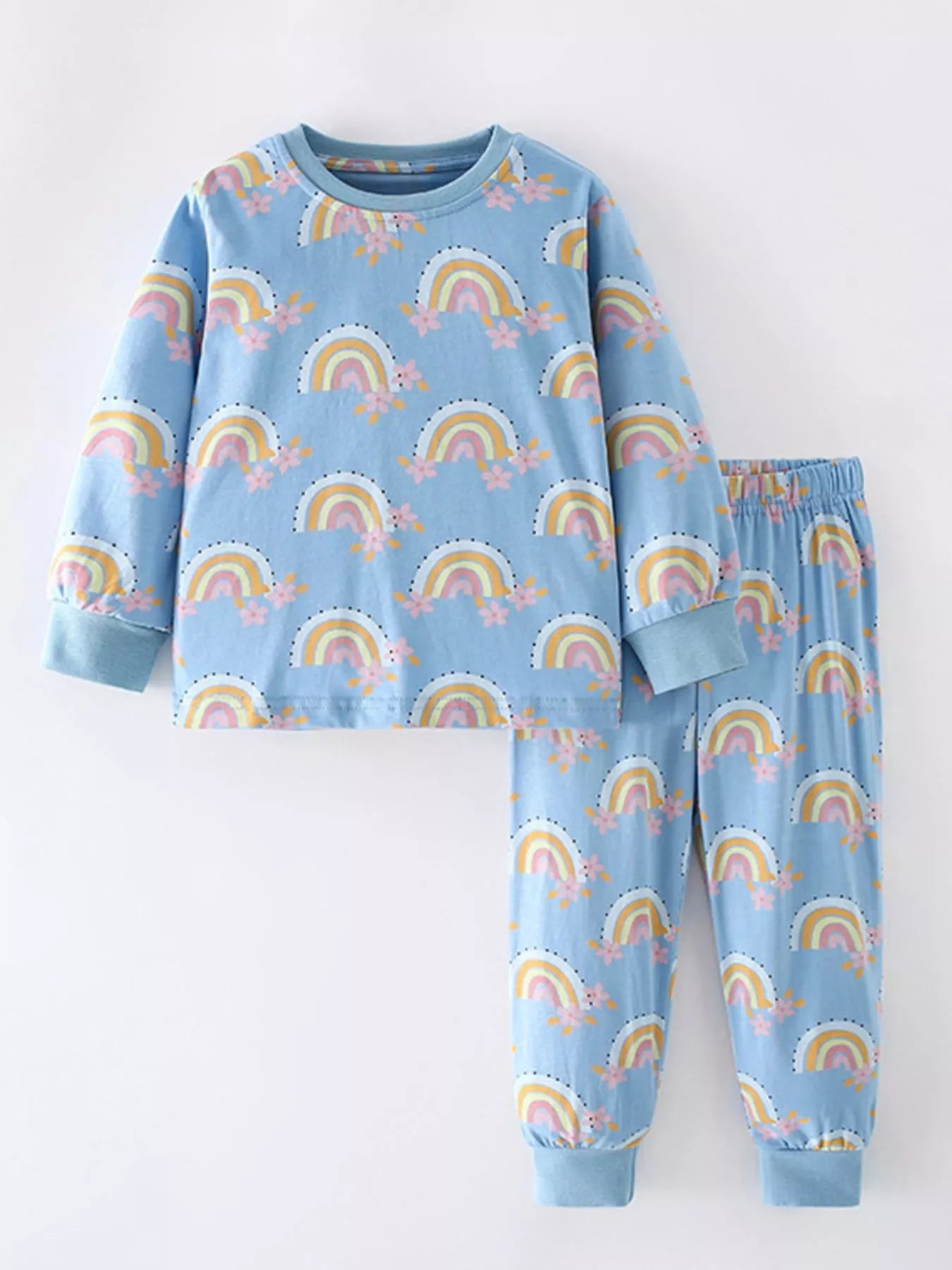 Children's Rainbow Print Top and Pants Set