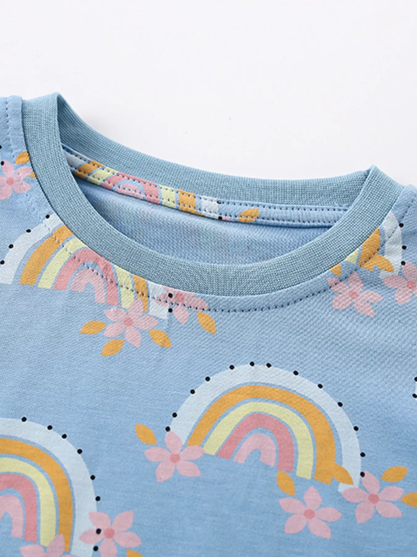 Children's Rainbow Print Top and Pants Set