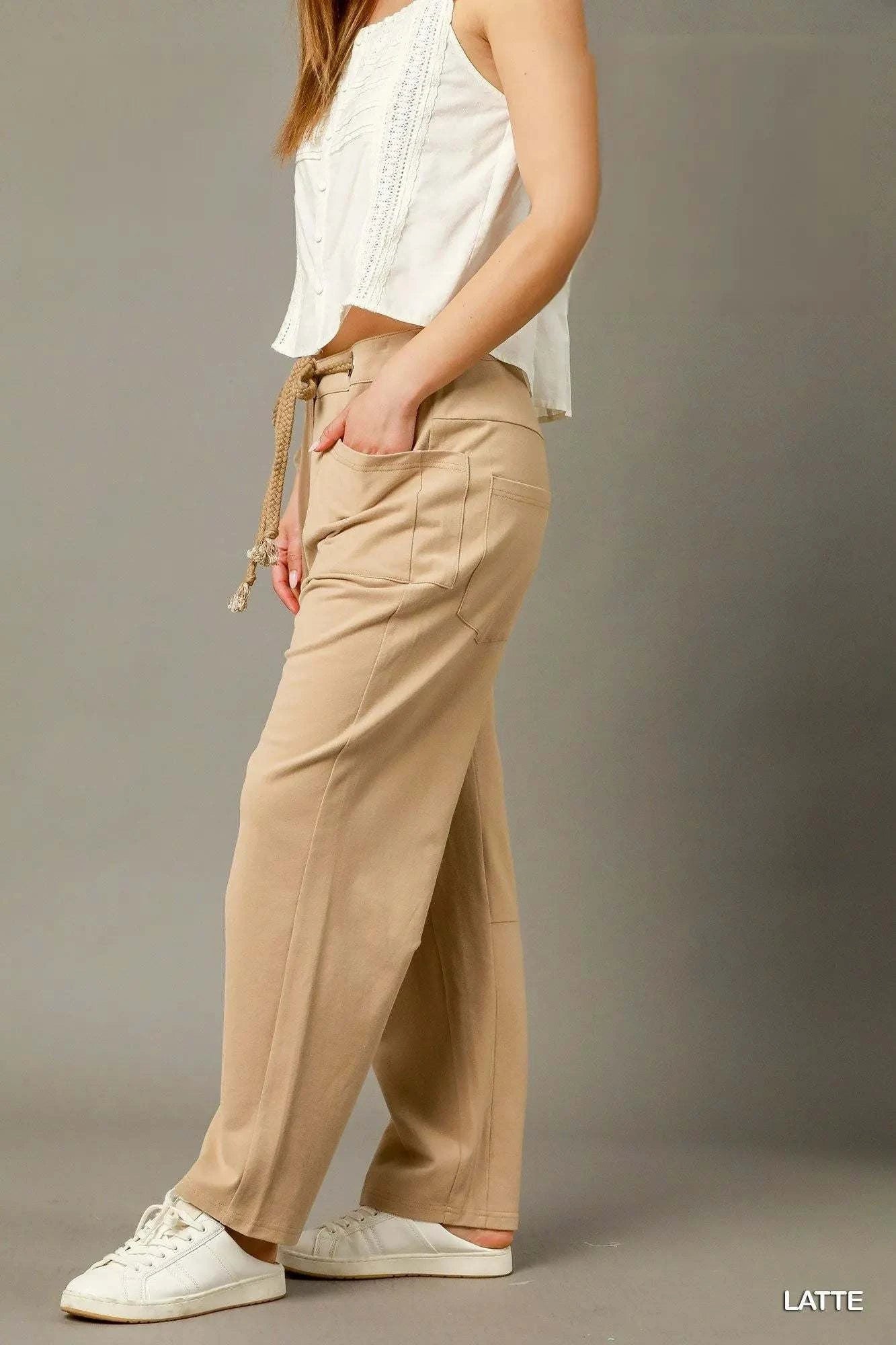Umgee Cargo-Inspired Drawstring Pants