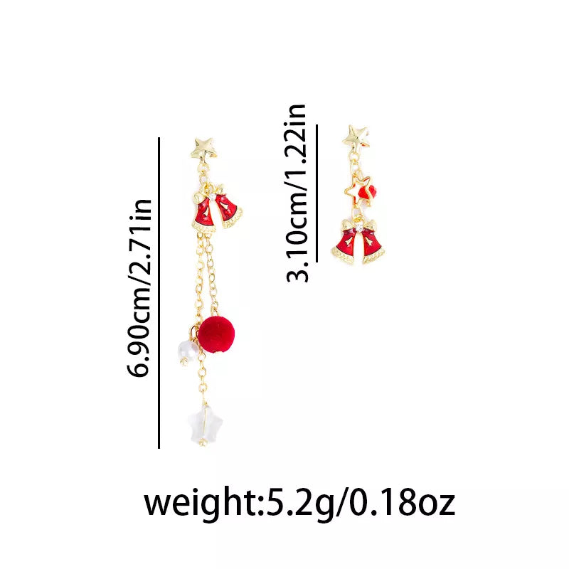 18K Gold-Plated Christmas Bell Earrings