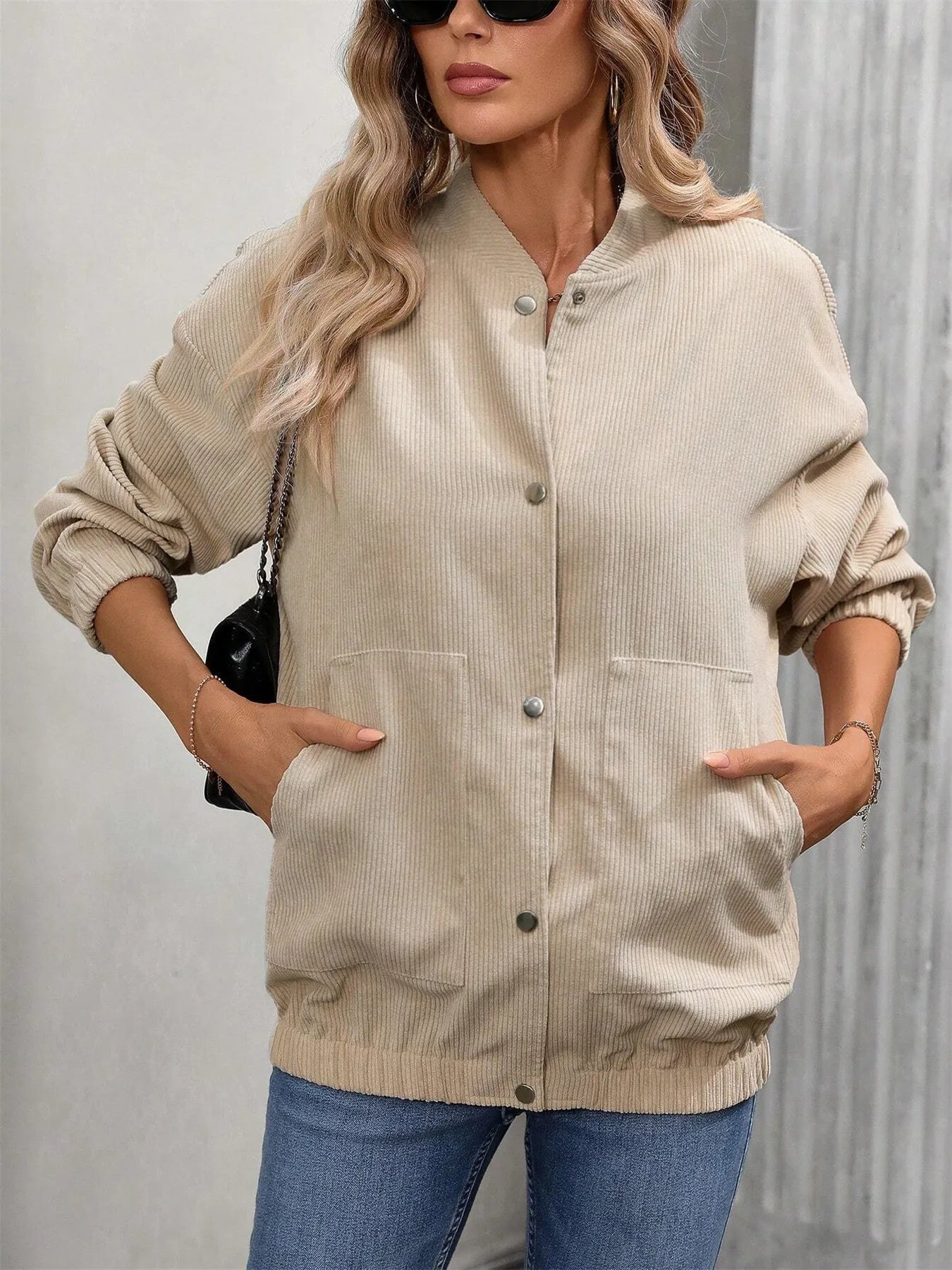 Snap Down Long Sleeve Jacket