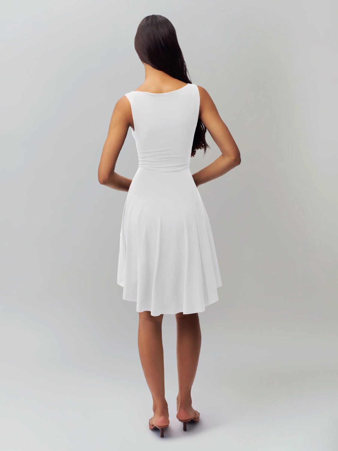 High-Low Round Neck Sleeveless Dress