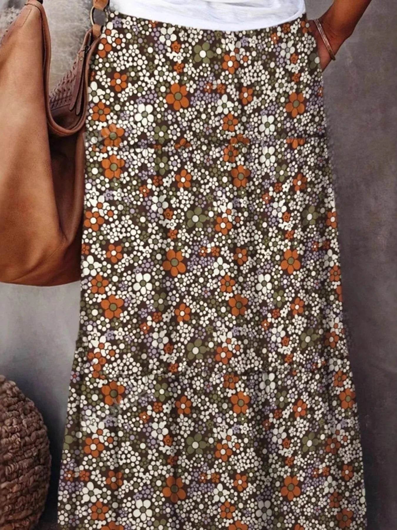 Floral Print Maxi Skirt