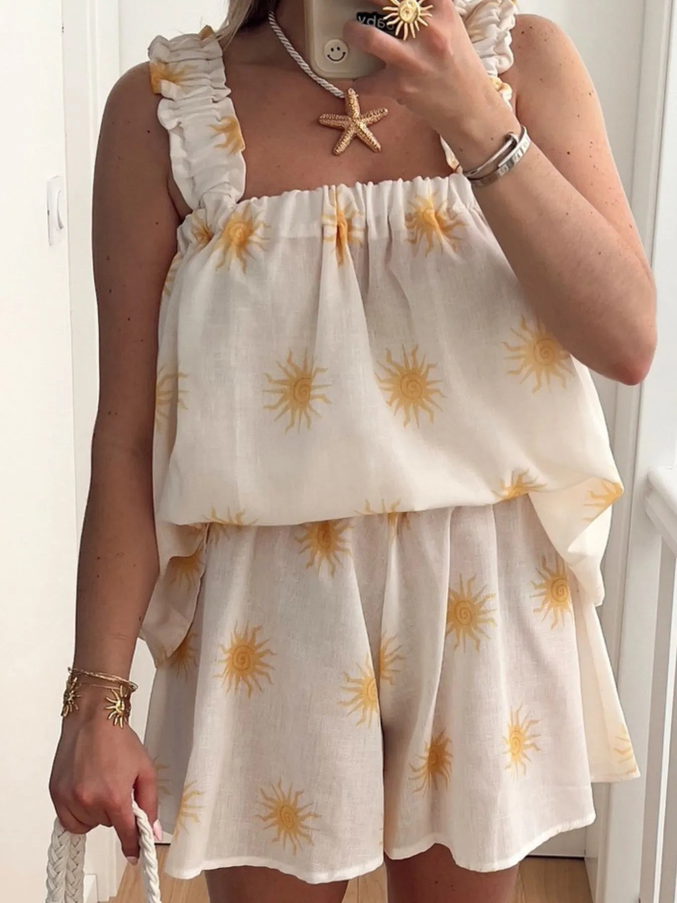 Striped Heart Cami Top and Shorts Set