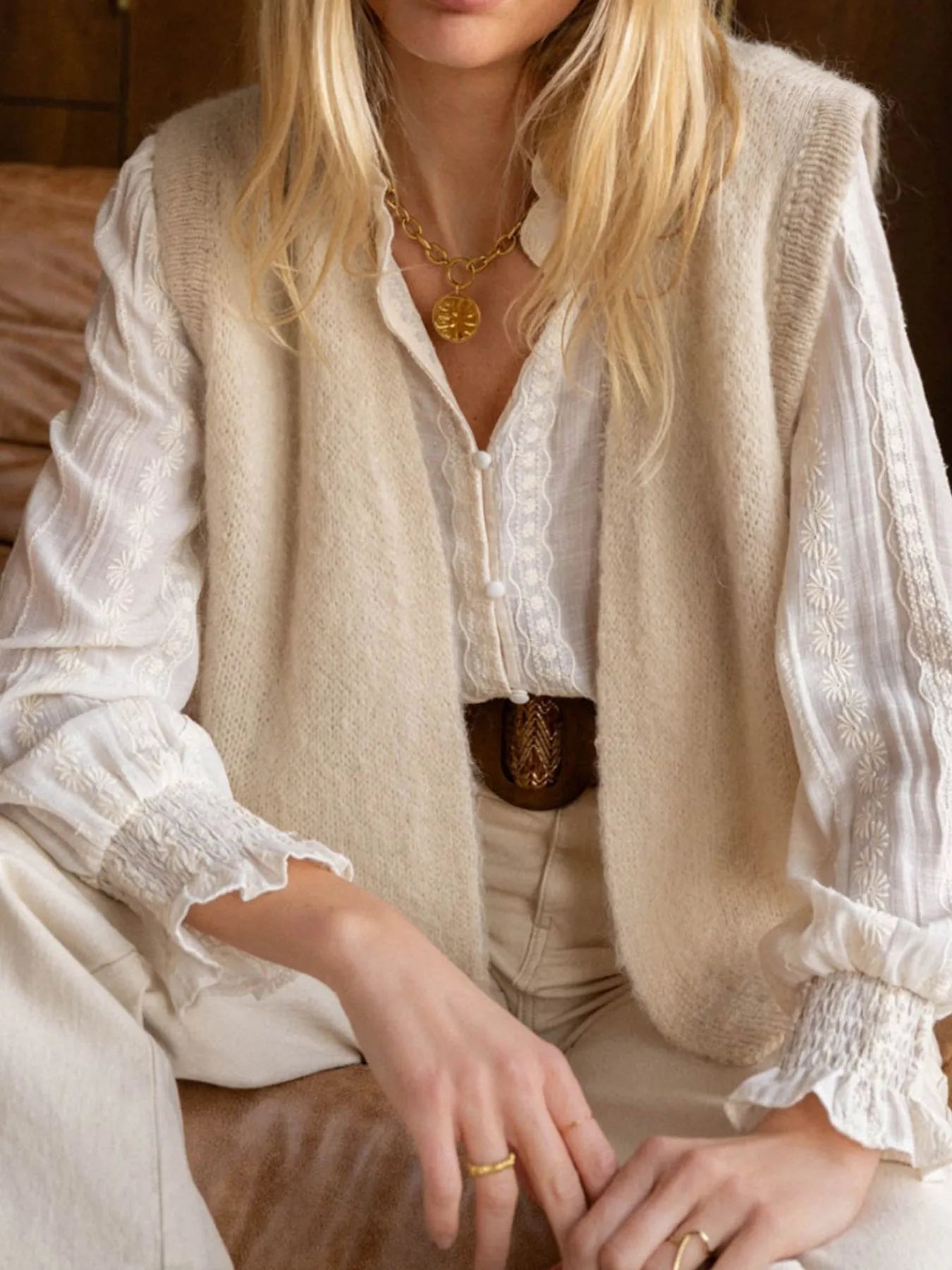 Open Front Sweater Vest