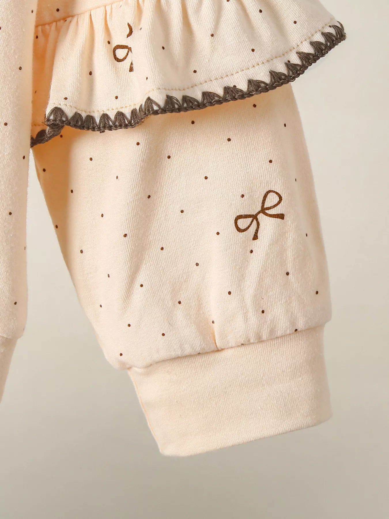 Children's Bowknot Ruffle Sleeve Top and Pants Set