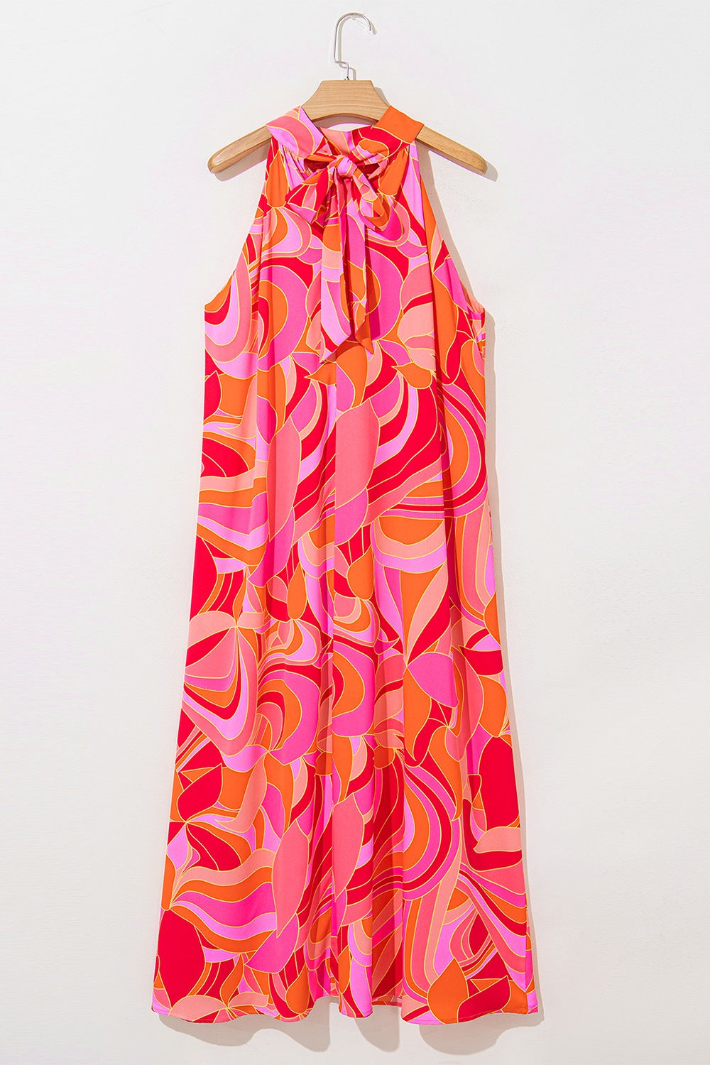 Contrast Grecian Neck Maxi Dress