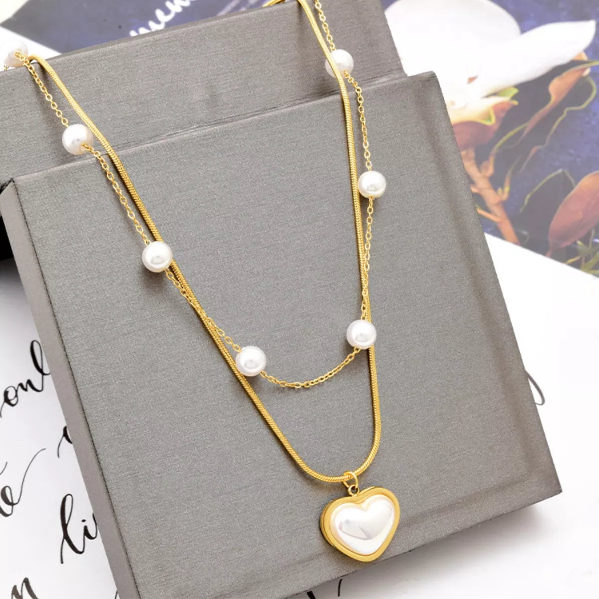 18K Gold-Plated Double Layered Heart Necklace