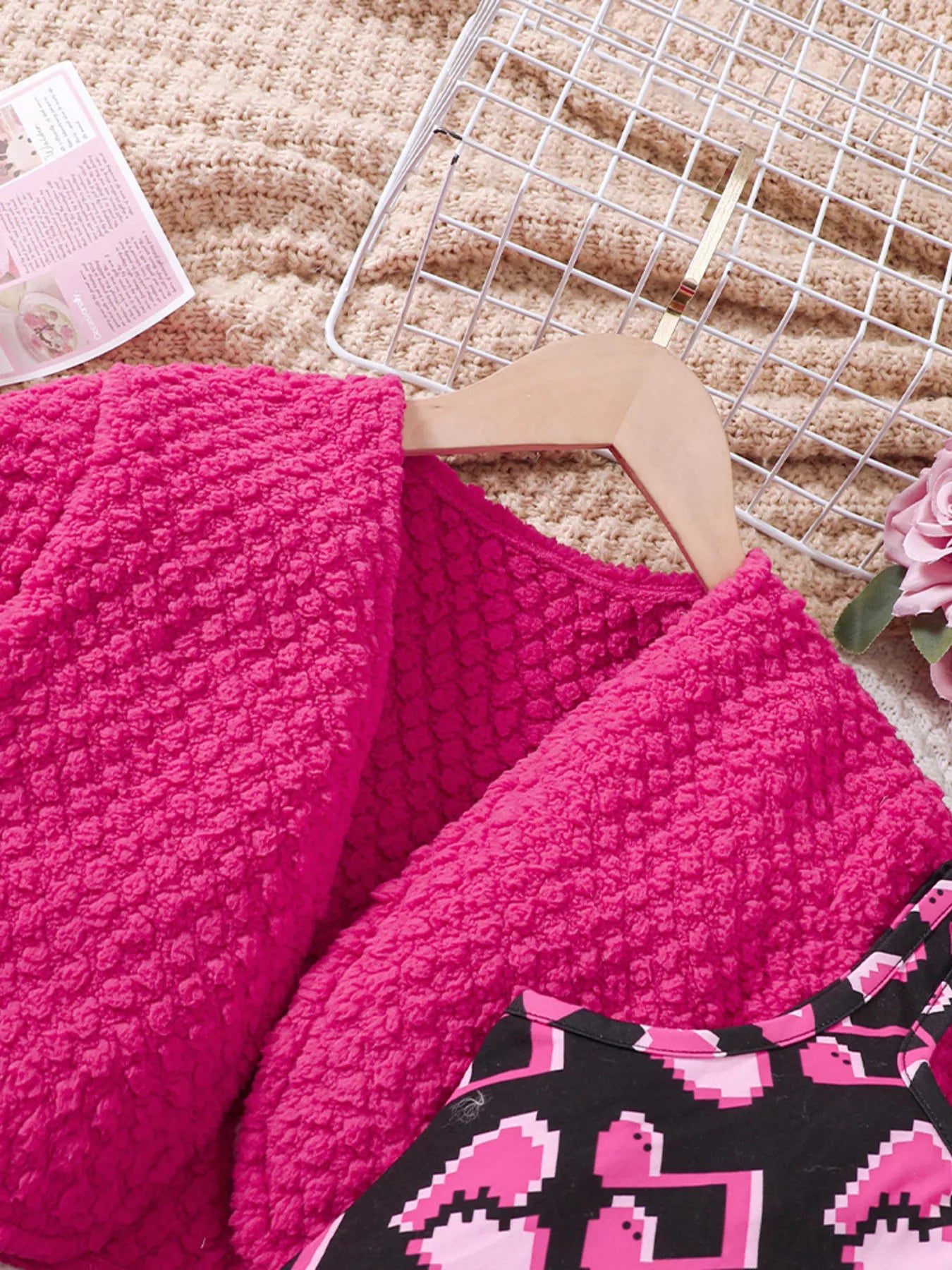 Children's Printed Dress and Cardigan Set