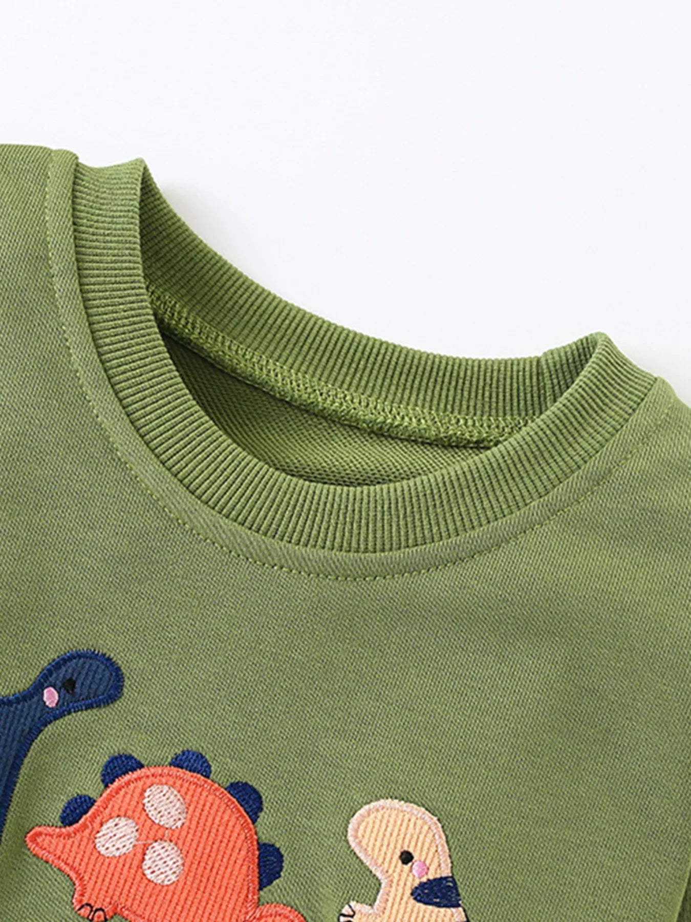 Children's Dinosaur Embroidered Sweatshirt and Pants Set