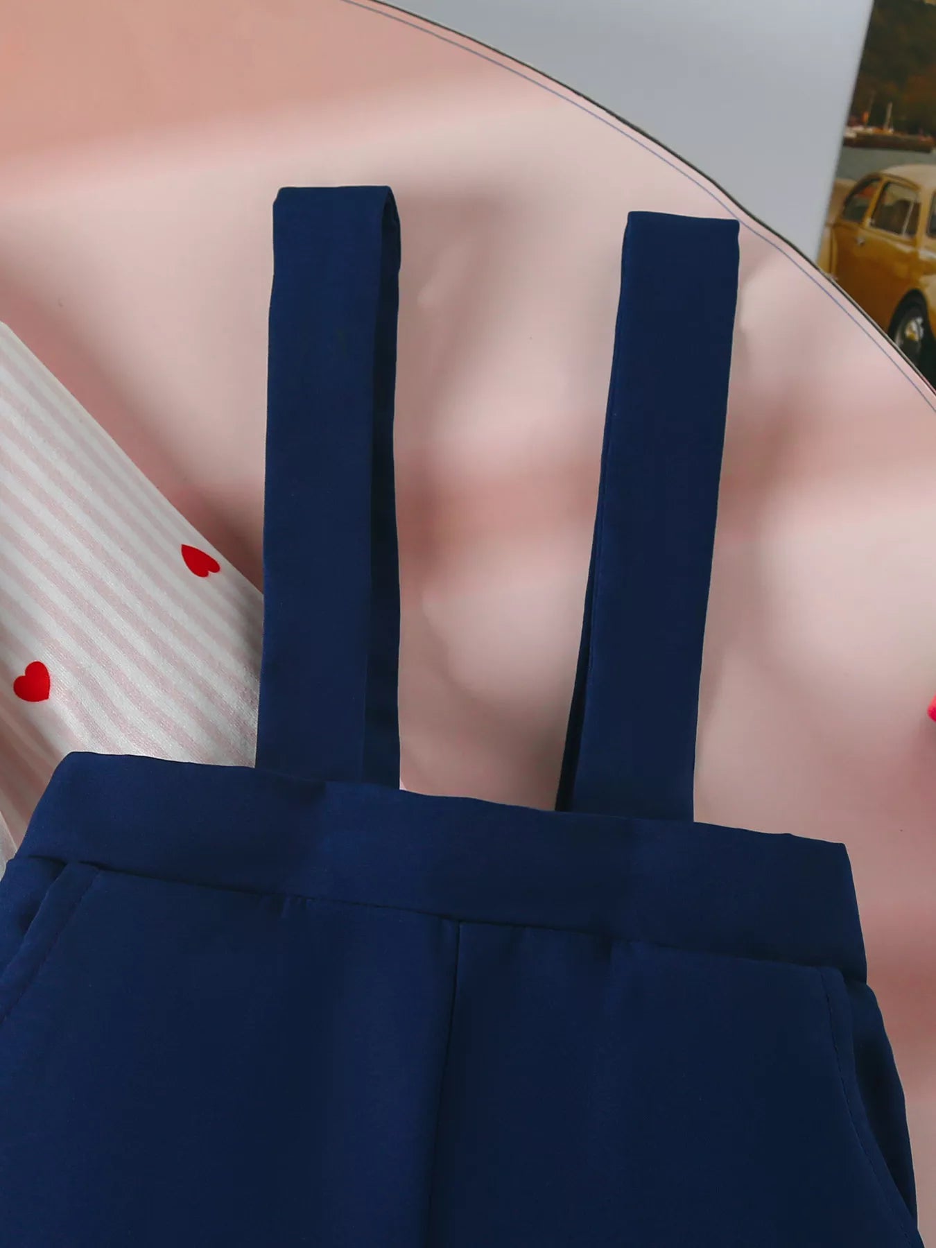 Children's Heart Print Bodysuit & Suspender Pants Set