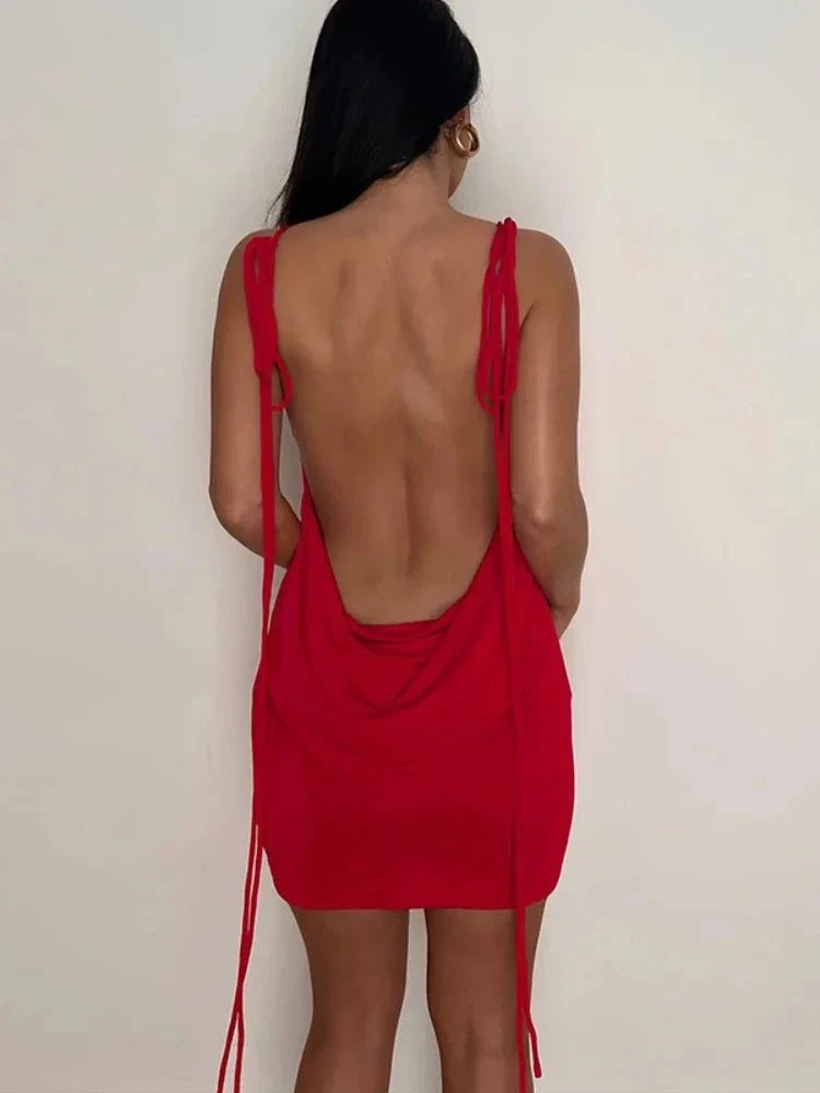 Velvet Backless Slim Mini Dress