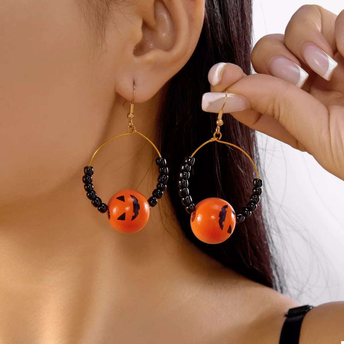 18K Gold-Plated Halloween Bead Earrings