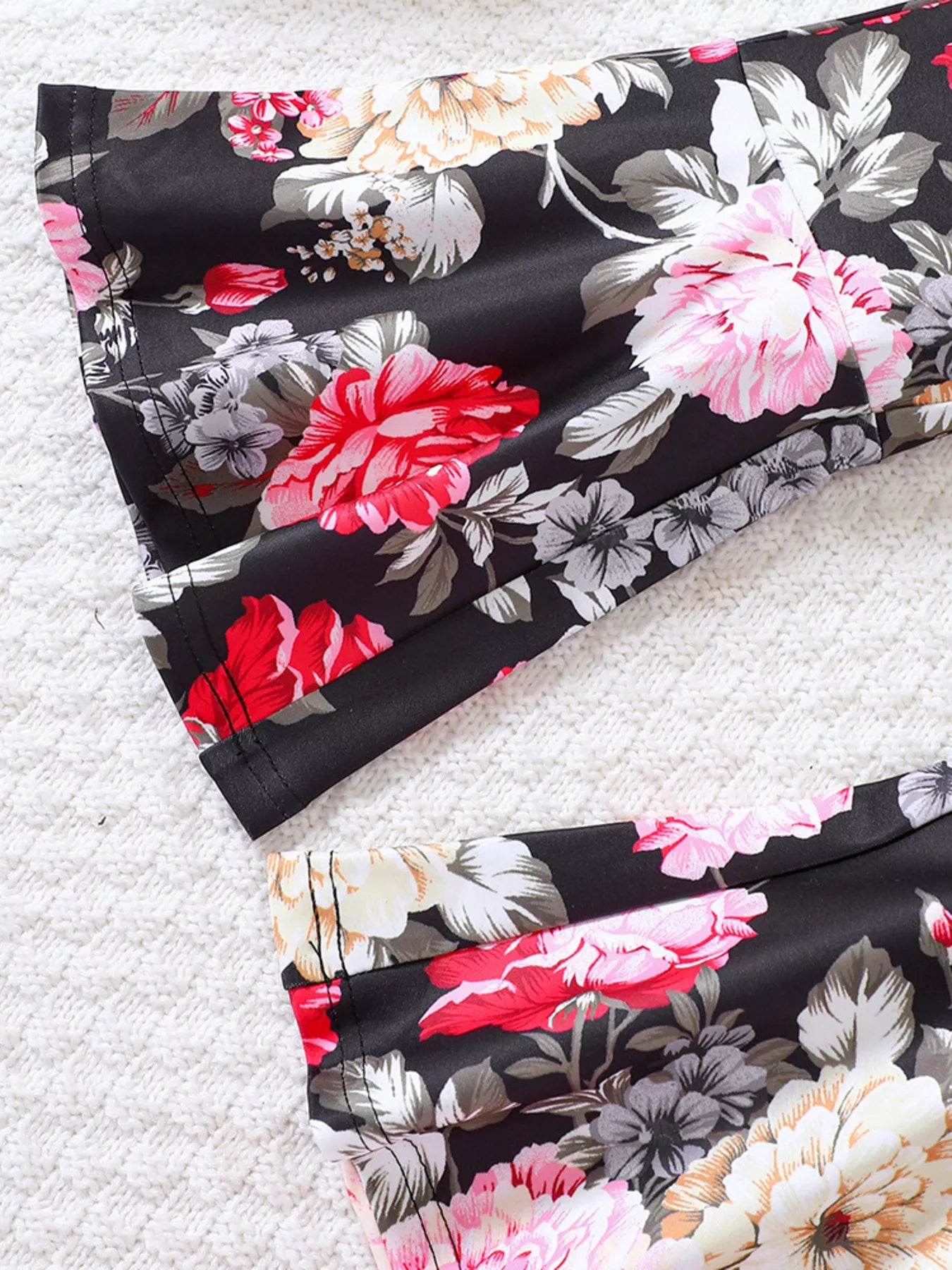 Children's Solid Top & Floral Flare Pants Set