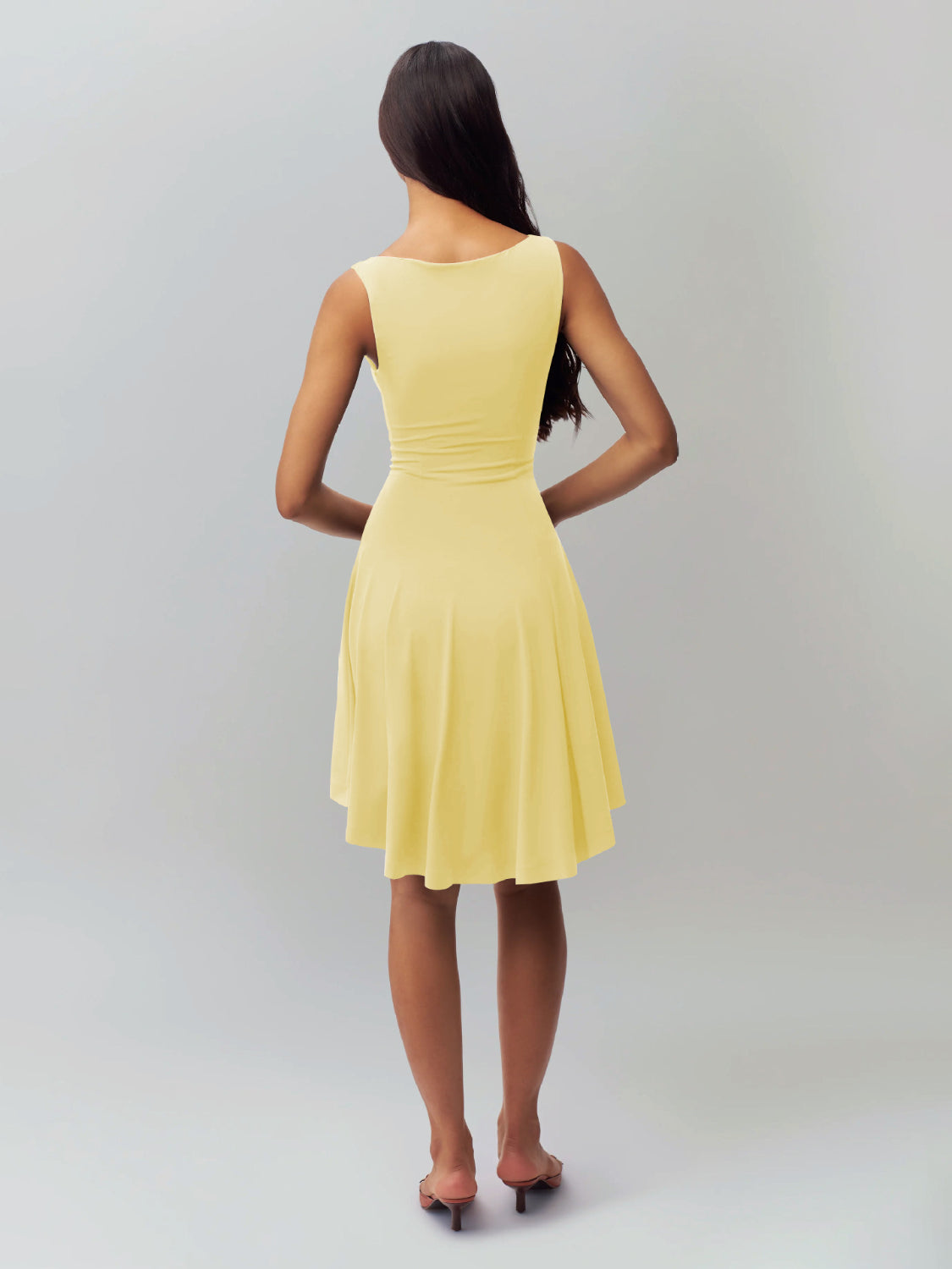 High-Low Round Neck Sleeveless Dress