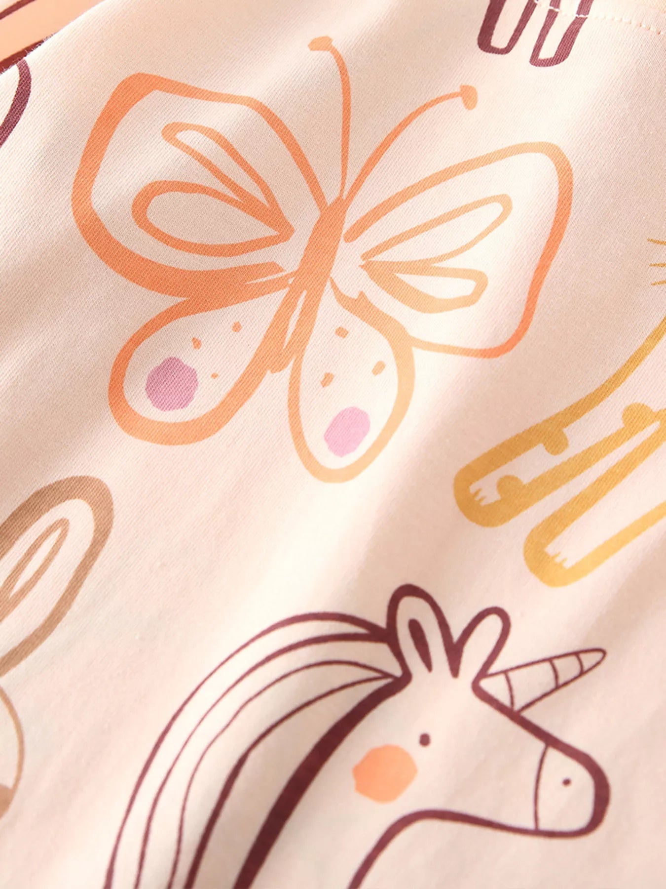 Children's Cute Cartoon Animal Print Pajama Set