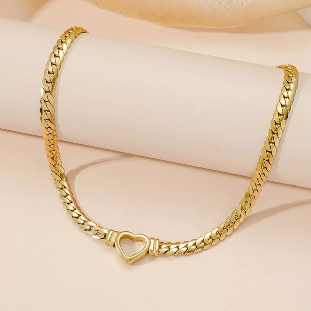 18K Gold-Plated Chain Heart Necklace
