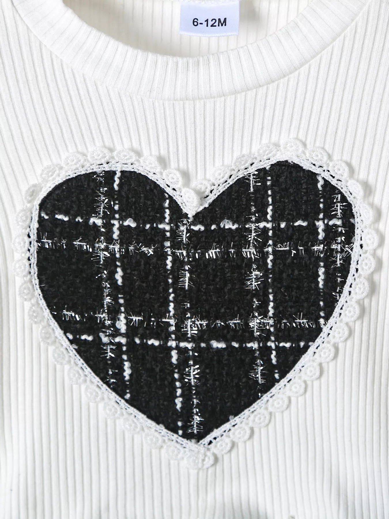 Children's Plaid Heart Top and Skirt Set