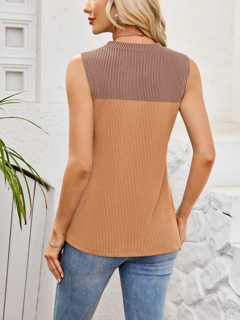 Textured Round Neck Tank