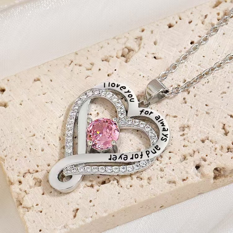 Double-layer heart-shaped necklace