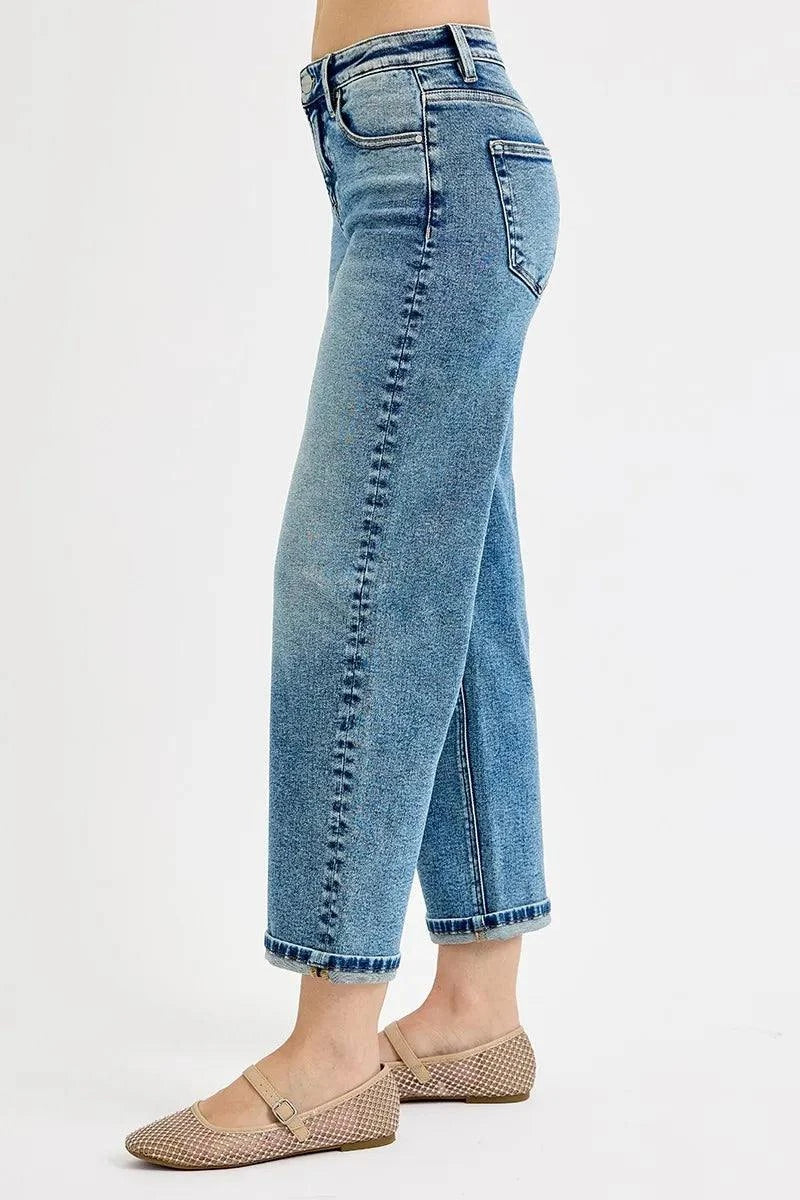 RISEN Full Size High Rise Crop Boyfriend Jeans Plus Size