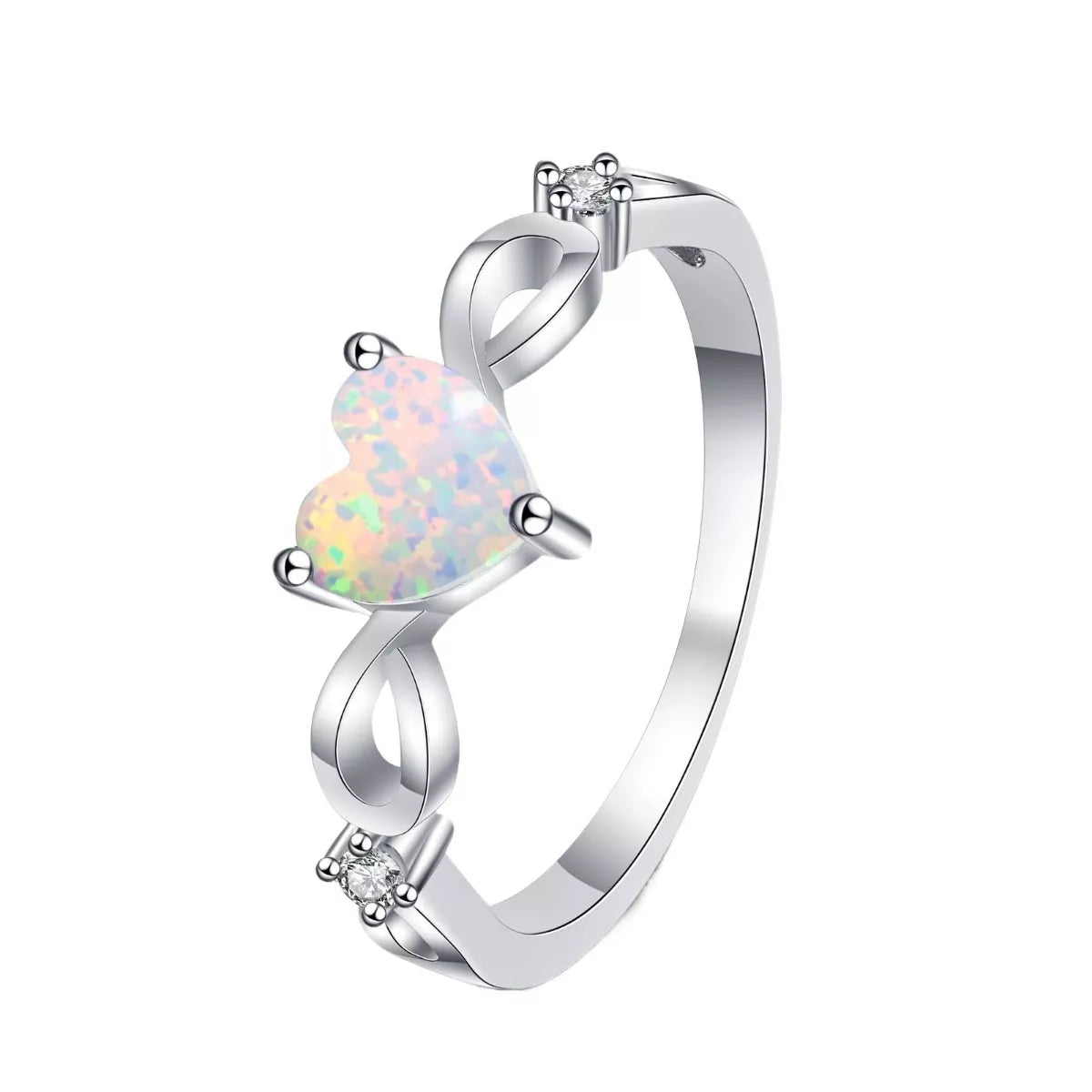 925 Sterling Silver Zircon Heart Ring