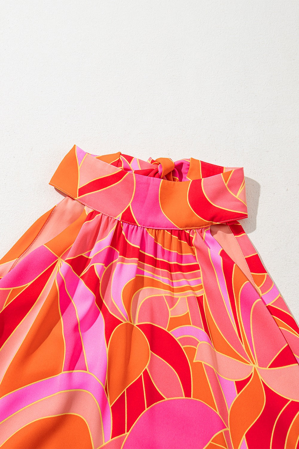 Contrast Grecian Neck Maxi Dress