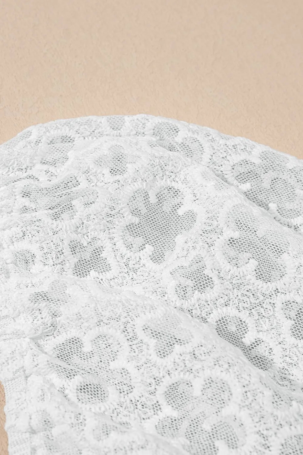 Lace Puff Sleeve Empire Waist Mini Dress