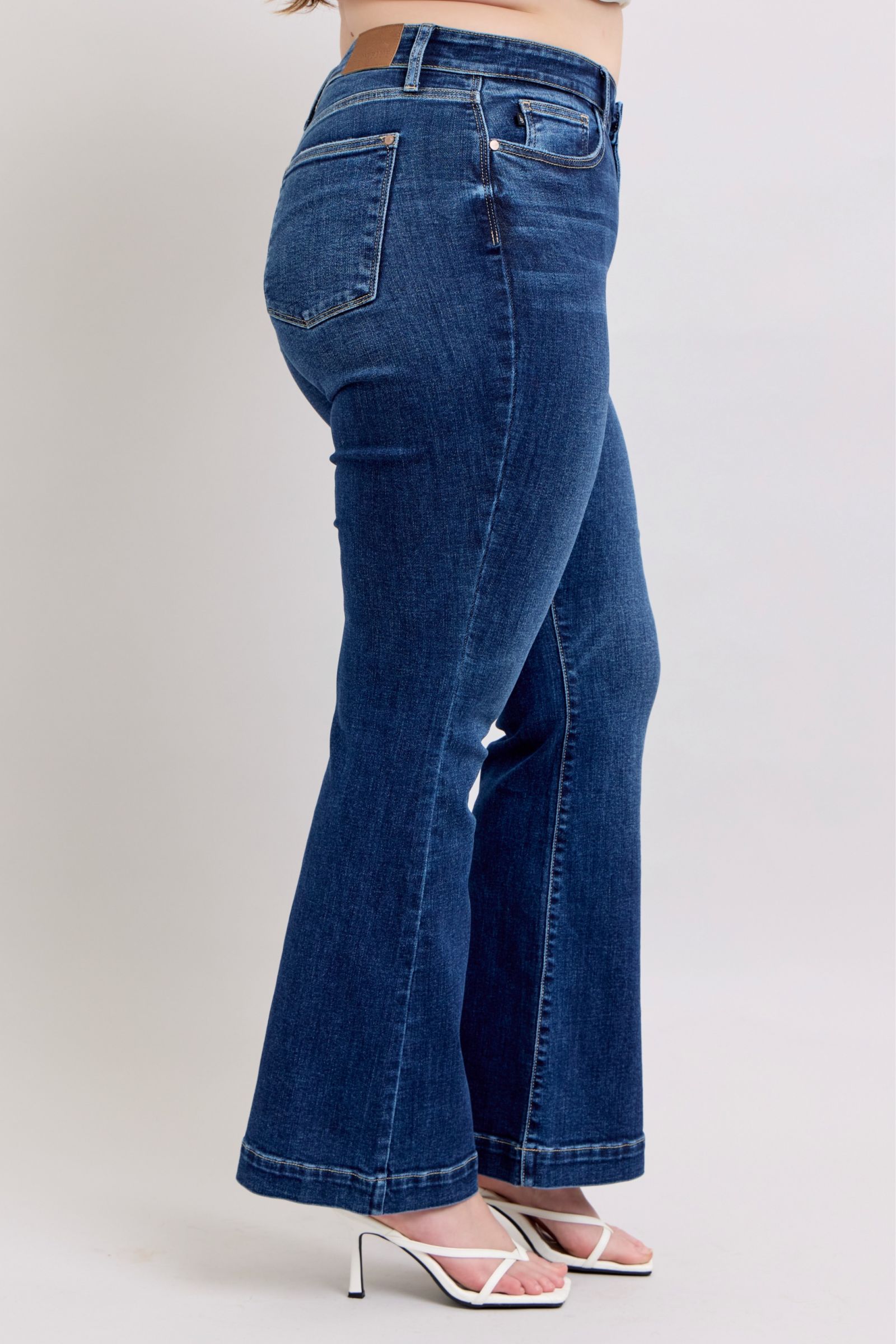 Judy Blue Full Size High Rise Flare Jeans with Pockets Plus Size