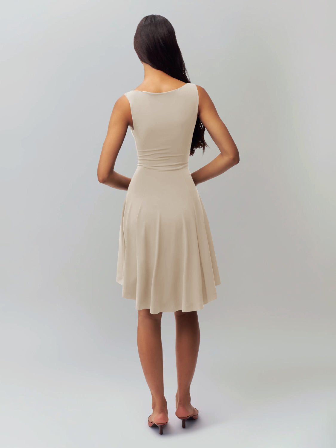 High-Low Round Neck Sleeveless Dress