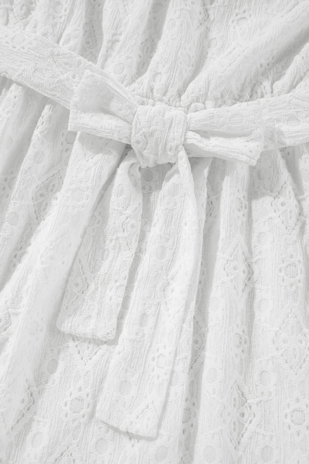 Lace Sleeveless Tied Waist Mini Dress