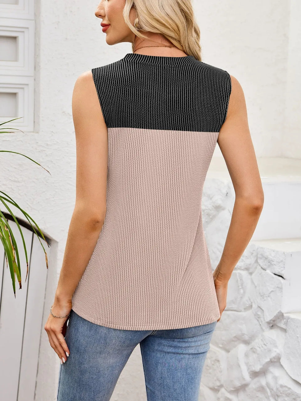 Textured Round Neck Tank