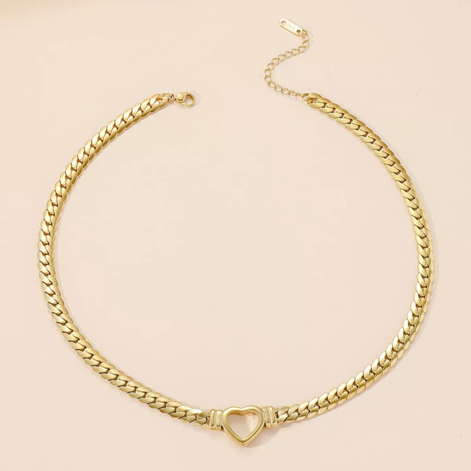 18K Gold-Plated Chain Heart Necklace