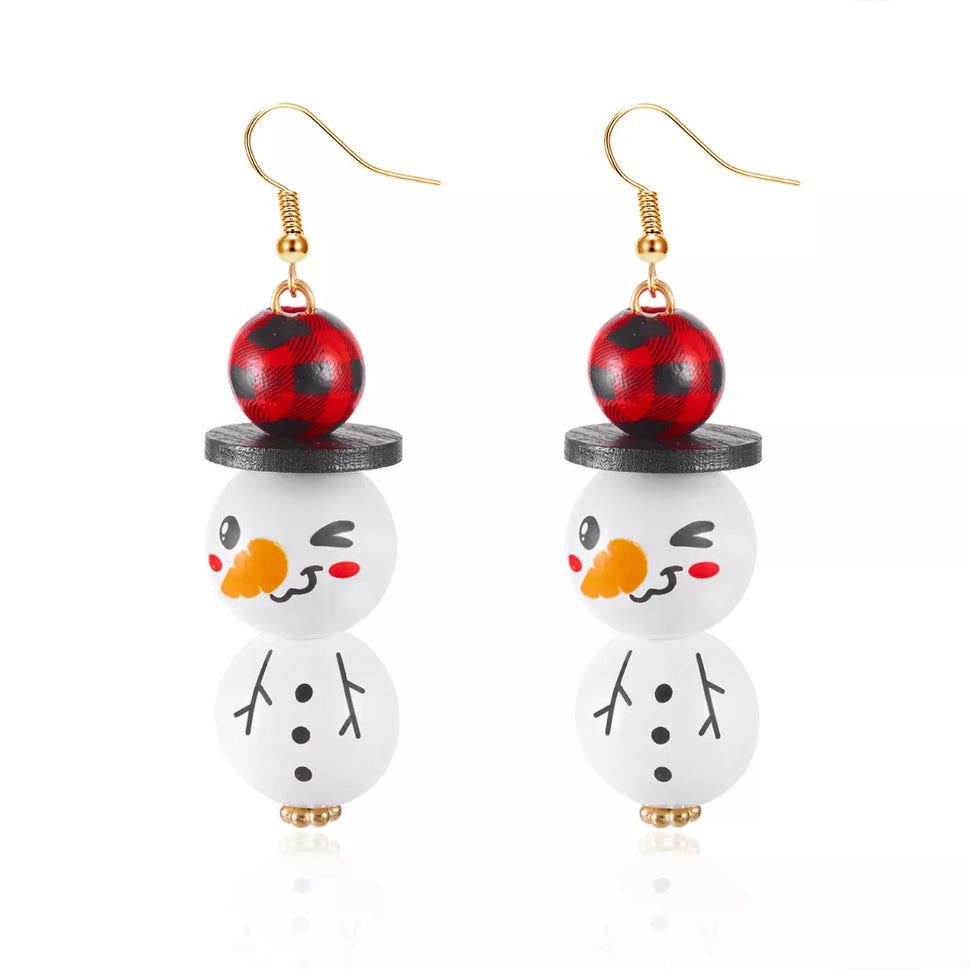 Christmas Snowman Dangle Earrings