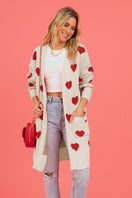 Switch Heart Graphic Open Front Cardigan with Pockets 3 image