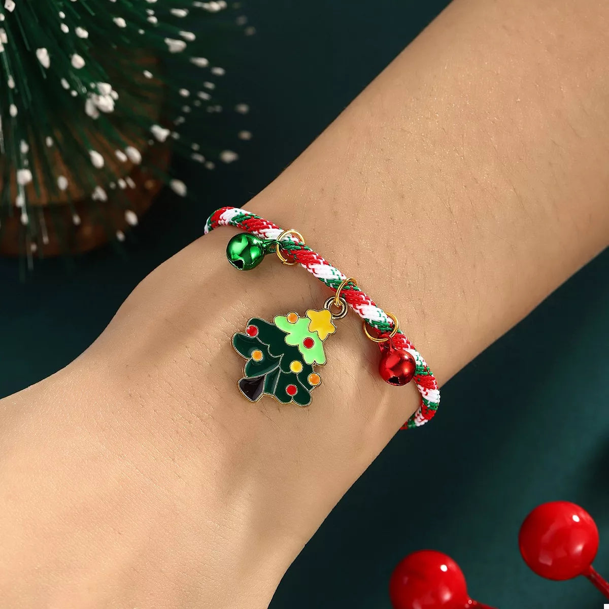Christmas Charm Braided Rope Bracelet