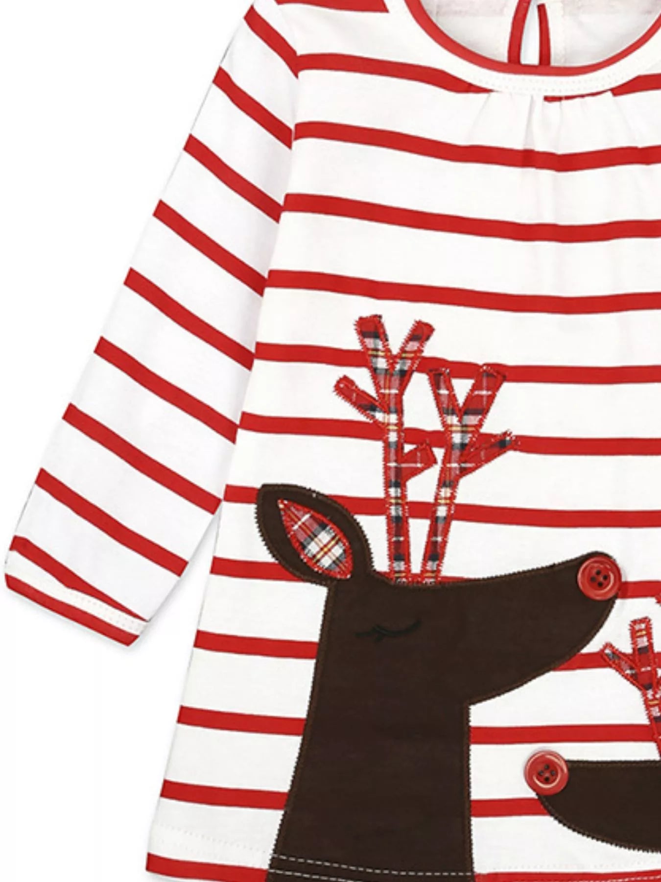 Children's Christmas Reindeer Striped Dress