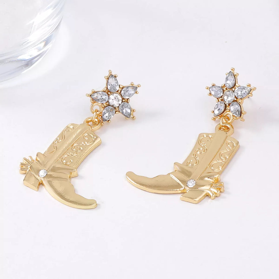 Western Style Boot Dangle Earrings