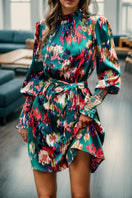 Switch Printed Tied Lantern Sleeve Mini Dress 2 image