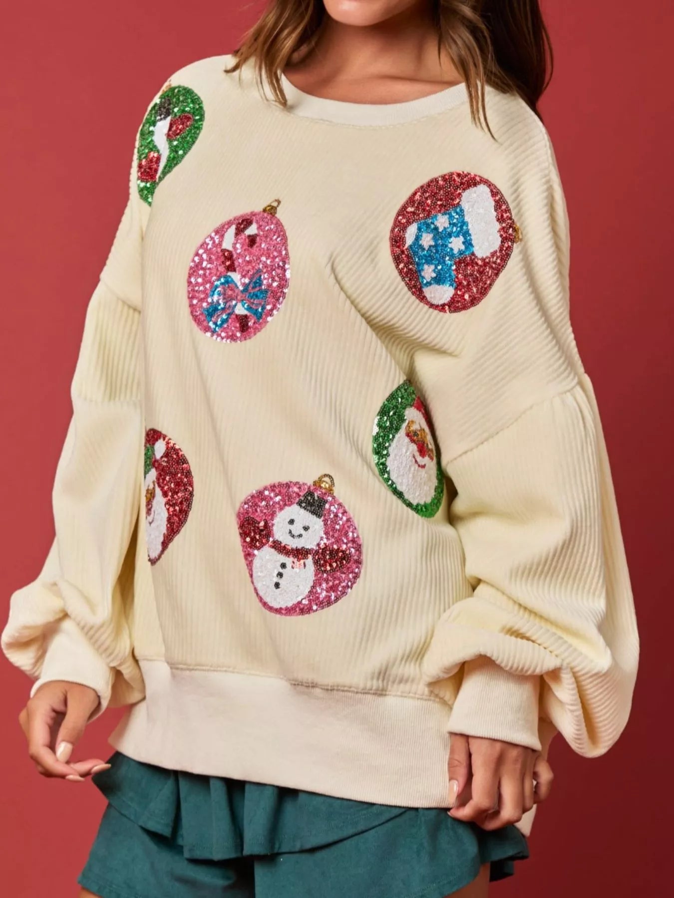 Christmas Sequin Embellished Sweatshirt