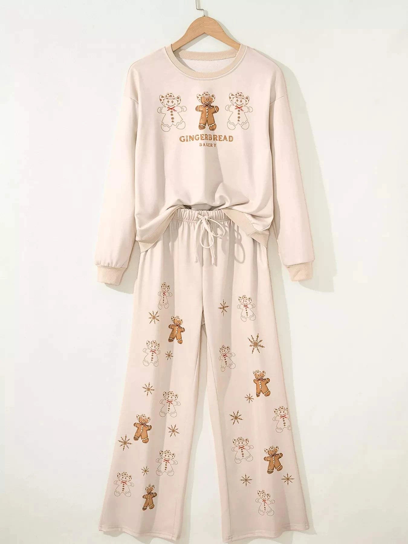 GINGERBREAD BAKERY Christmas Long Sleeve Top and Pants 2pcs Set