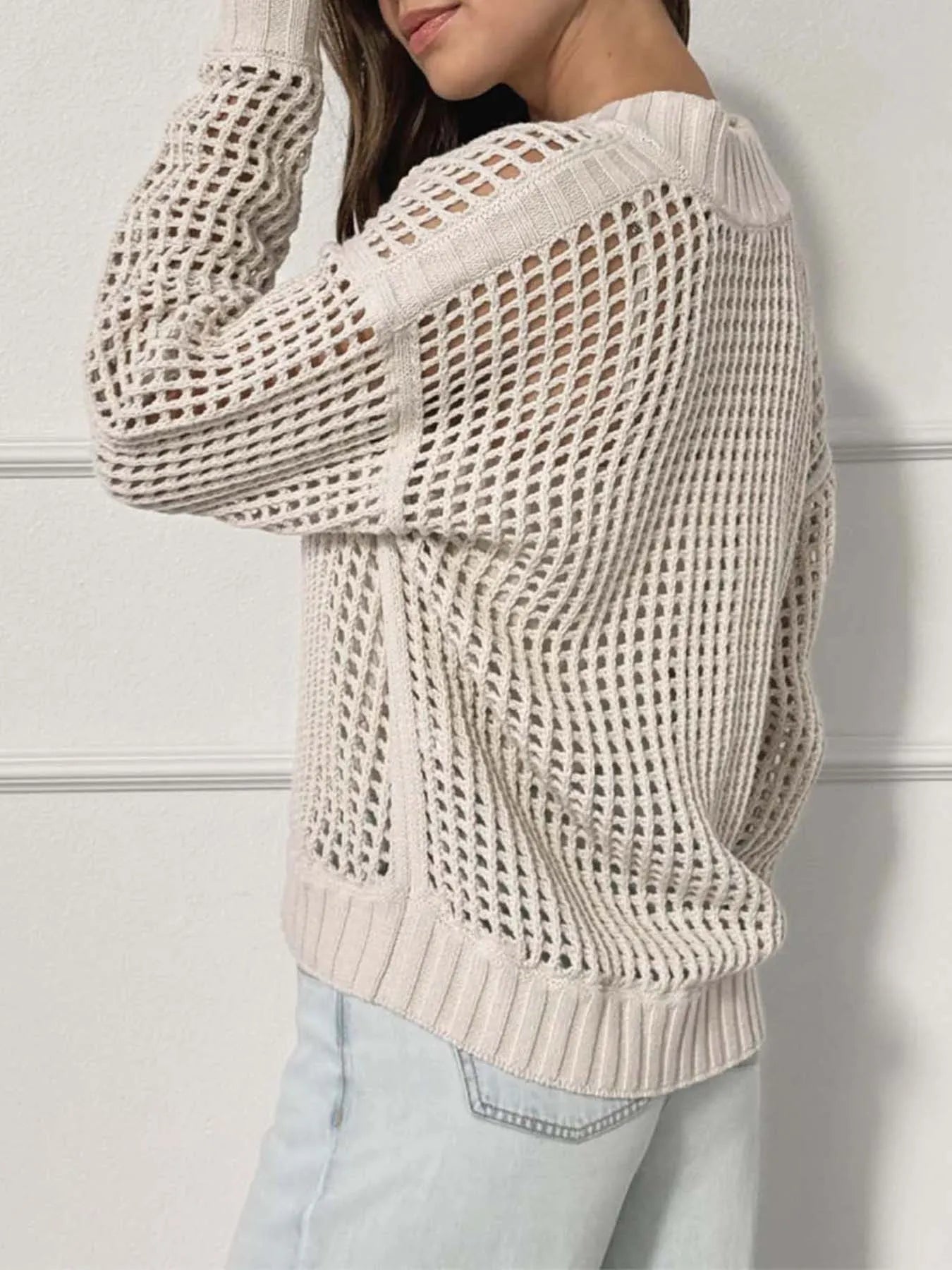 Half-Zip Detail Long Sleeve Sweater