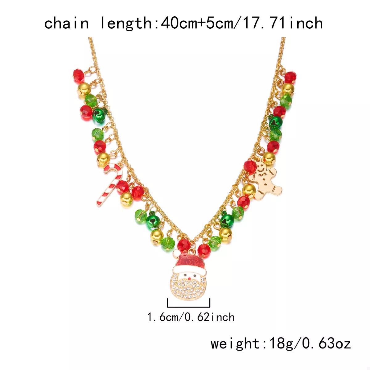 18K Gold-Plated Christmas Charm Necklace