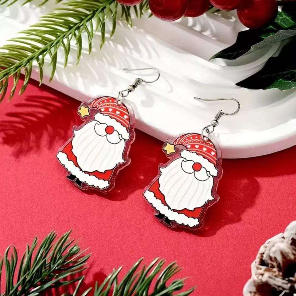 Christmas Santa Claus Dangle Earrings